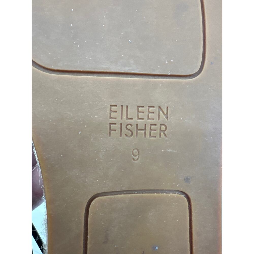 Eileen Fisher Lee black leather espadrille Size 9 - Picture 7 of 8